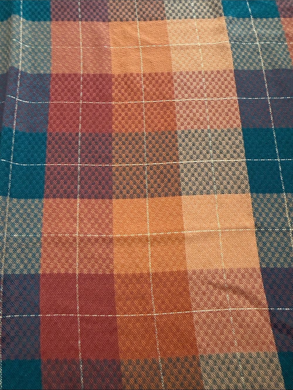 Vintage Plaid Fall Colors Square 50x50 Tablecloth